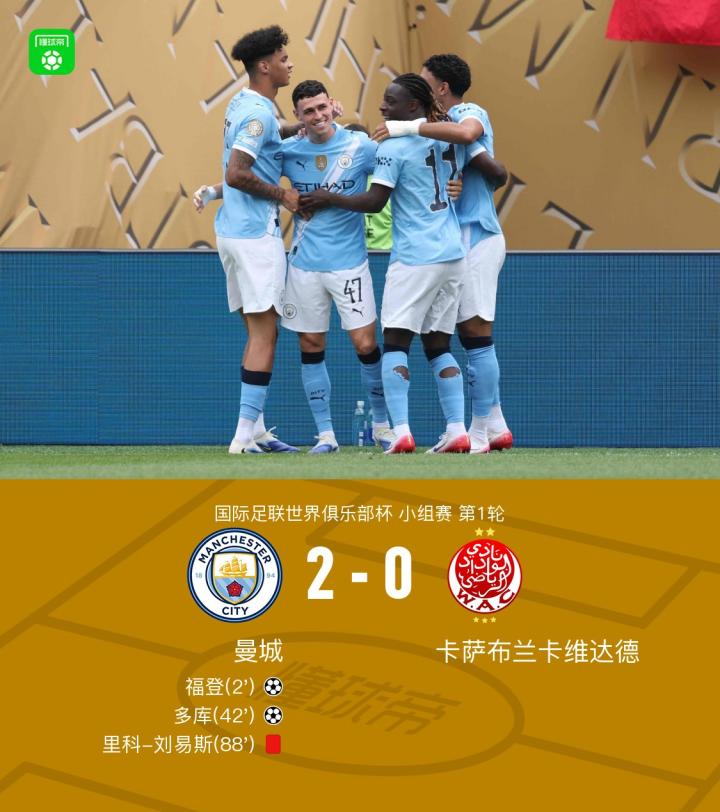 关于世俱杯-福登传射多库建功刘易斯染红曼城2-0维达德的信息